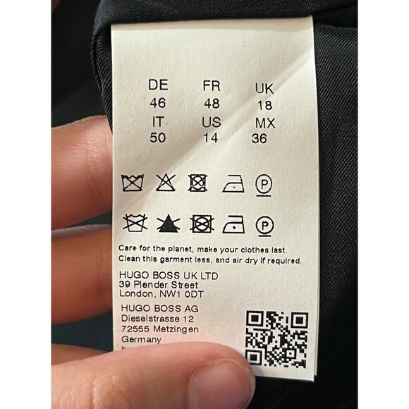 Boss Hugo Boss dress Dironah virgin wool sheath black size 14 - Picture 6 of 6